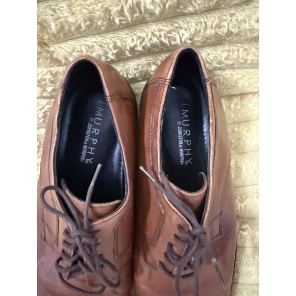 J. Murphy by Johnston & Murphy Cap Toe Novick Derby Shoes 13M Brown Leather - Picture 4 of 6